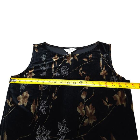 Vintage Outfit JPR Women Size L Sleevless Tank Maxi Dress Velvet Floral Retro - Picture 7 of 8